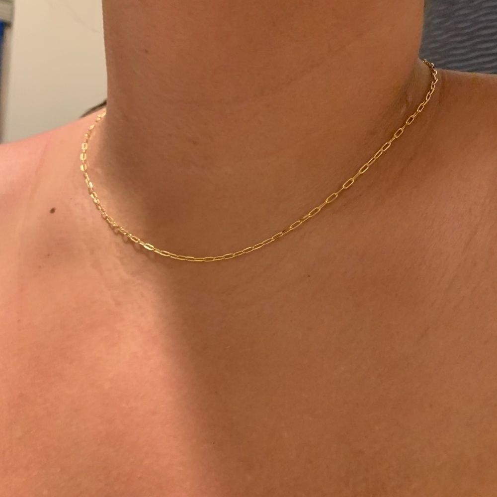 Paper Clip 24” 3.7 Grams Of Real Gold Necklace